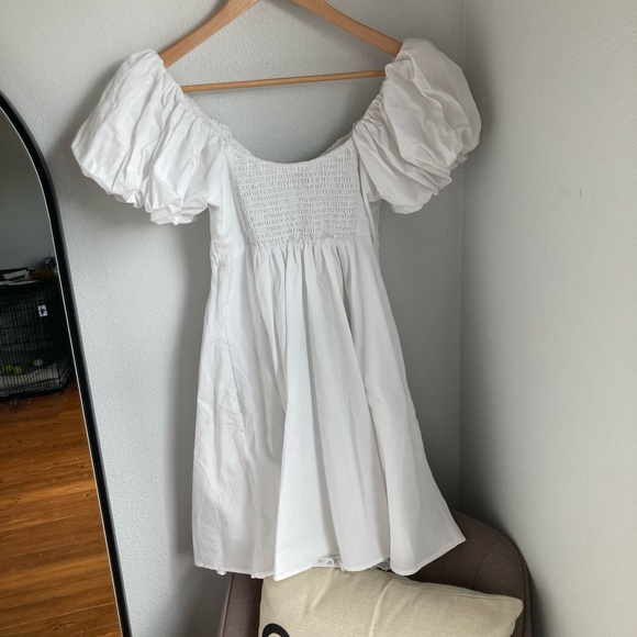 Abercrombie Ruched Puff Sleeve Mini Dress S - Picture 8 of 12